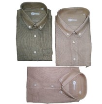Camicia Uomo Manica Lunga Real Vintage Collo Piccolo Nido d&#39;Ape Button D... - £30.50 GBP