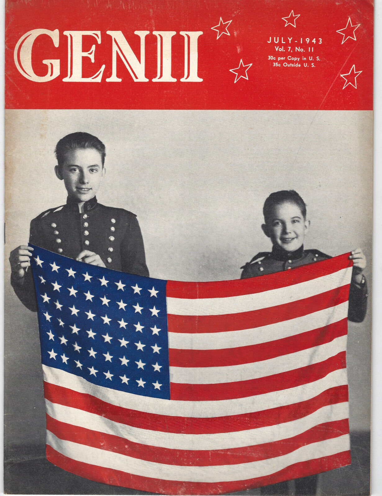 Genii The Conjurors&#39; Magazine July 1943 Vol. 7 No. 11 - $9.75