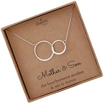 Mother Son Necklace Sterling Silver Two Interlocking Circles - £64.52 GBP