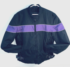 XL NexGen Motorcycle Jacket Black Purple Waterproof Nylon ZipOut Liner Womens - £22.72 GBP