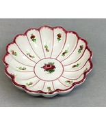 VINTAGE GMUNDNER KERAMIK AUSTRIA Rose Floral Streublumen Scalloped Bowl ... - $19.79