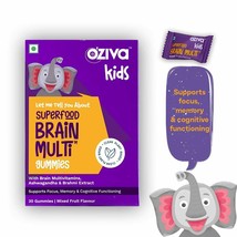 OZiva Superfood For Super Kids Brain Multi Vitamin Gummies | For 5 years... - $25.61