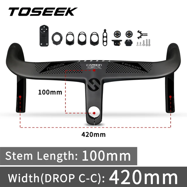 TOSEEK TR5500 Road Bicycle Handlebar T800 Full  Handlebar 28.6mm Integrated Road - £161.33 GBP