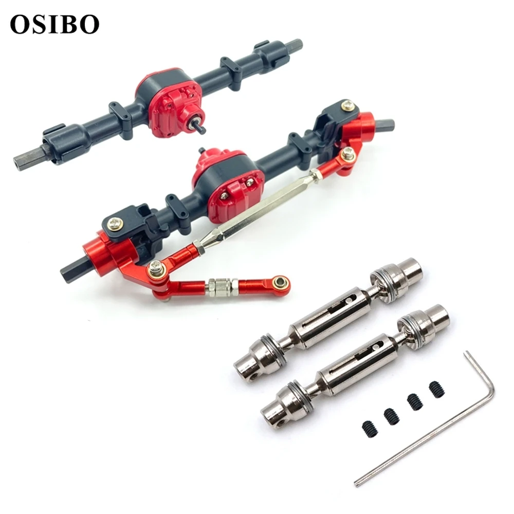 RC Car Metal Gear Front&amp;Rear Bridge Axle Set With Drive Shaft for MN D90 D91 D96 - £30.92 GBP