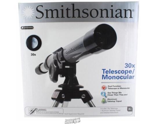 Smithsonian Telescope STEM Magnification 30x w/ Aluminum Tabletop Tripod - $26.59