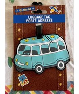 New VW Bus Van Luggage Tag w Surfboard Aqua Blue 4.5 x 3&quot; Made of Vinyl - €9,37 EUR