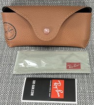 Ray Ban Sunglasses Leather Brown Eye glass Case W/ Cleaning Cloth - £7.89 GBP