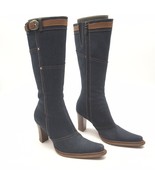 Donald J. Pliner Geg Blue Denim High Heel Tall Boots Womens Size 6.5 Poi... - £67.67 GBP
