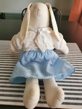 Pier 1 Imports - Stuffed Nunny Rabbit Girl - 13&quot; Cloth Doll - Decorative... - $8.99