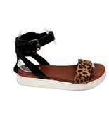 Mia Womens Black Faux Leather &amp; Leopard Print &#39;Kaylie&#39; Ankle Strap Sanda... - $456.77 MXN