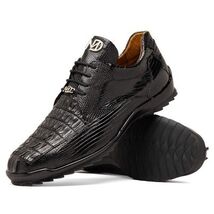 Genuine caiman hornback and original lizard skin Sneaker Shoes Crater Black image 2