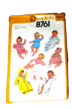 SIMPLICITY 8761 Newborn Babies Layette 8 versions  (sew drwr) - $3.50