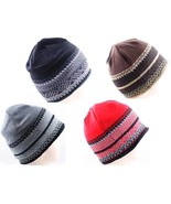 AA902: 1 Piece Men&#39;s Winter Beanie Knit Solid Hat Cap 2 Layers Premium H... - $5.41 CAD