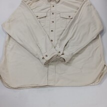 Vintage Eddie Bauer Men's Cream Heavyweight Cotton Long Sleeve Shirt Chest 52" image 11