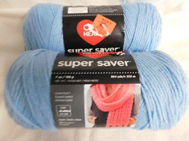 Red Heart Super Saver bluebell lot of 2 No Dye Lot 7 Oz - £7.82 GBP