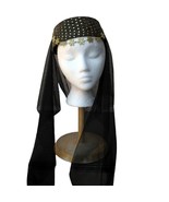 NEW Costume Black &amp; White Gold Sequin Harem Girl/Belly Dancer Hat  - $10.99