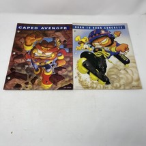 Garfield Portfolio Folder Lot of 2 1978 Caped Avenger Born to Burn Concrete - £12.65 GBP