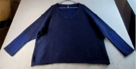 Free People Sweater Womens Size Medium Navy Cotton Long Casual Sleeve V Neck - £14.26 GBP