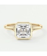 Bezel Set 2 Carat Asscher Cut Lab Grown CVD Diamond Engagement Ring IGI ... - $2,528.89 CAD