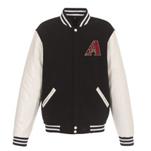 MLB Arizona Diamondbacks Reversible Fleece Jacket PVC Sleeves 2 Front Logos JHD - £94.13 GBP