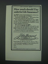 1930 John Hancock Mutual Life Insurance Company Ad - How much should I lay  - $18.49