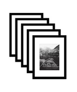 9X12 Picture Frame Set Of 5 In Black - Use As 6X8 Picture Frame With Mat... - £30.10 GBP