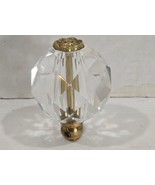 Vintage Cut Glass &amp; Brass Large Finial Lamp Part Restoration Repair Refu... - $18.81