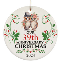 Our 39th Anniversary Christmas 2024 Ornament Gift 39 Years Owl Couple In Love - $14.80