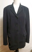 Philippe Adec Paris Women&#39;s Blazer Size 8 Black Oversized Long Jacket Coat  - $459.79 MXN