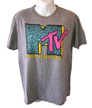 Gray Mtv t shirt Men’s Medium Retro Neon Music Television - £11.91 GBP