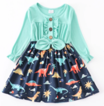 NEW Boutique Dinosaur Girls Long Sleeve Tie Dress - £3.12 GBP+