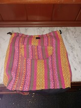 Thai Made Multi Color Back Pack Cinch Top Inner Pocket Outer Pocket Adju... - $34.64