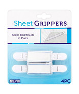 EVRI Sheet Grippers 4pc White Elastic Corner Straps Secure Bedding - $9.39 CAD