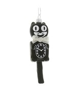 RETRO CAT CLOCK ORNAMENT 5&quot; Glass Cute Black Kit Kitty Cat Christmas Tre... - €19,06 EUR