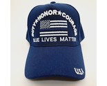 Blue Lives Matter Mens Hat Cap Thin Blue Line Flag Embroidered Blue Acrylic - £10.24 GBP