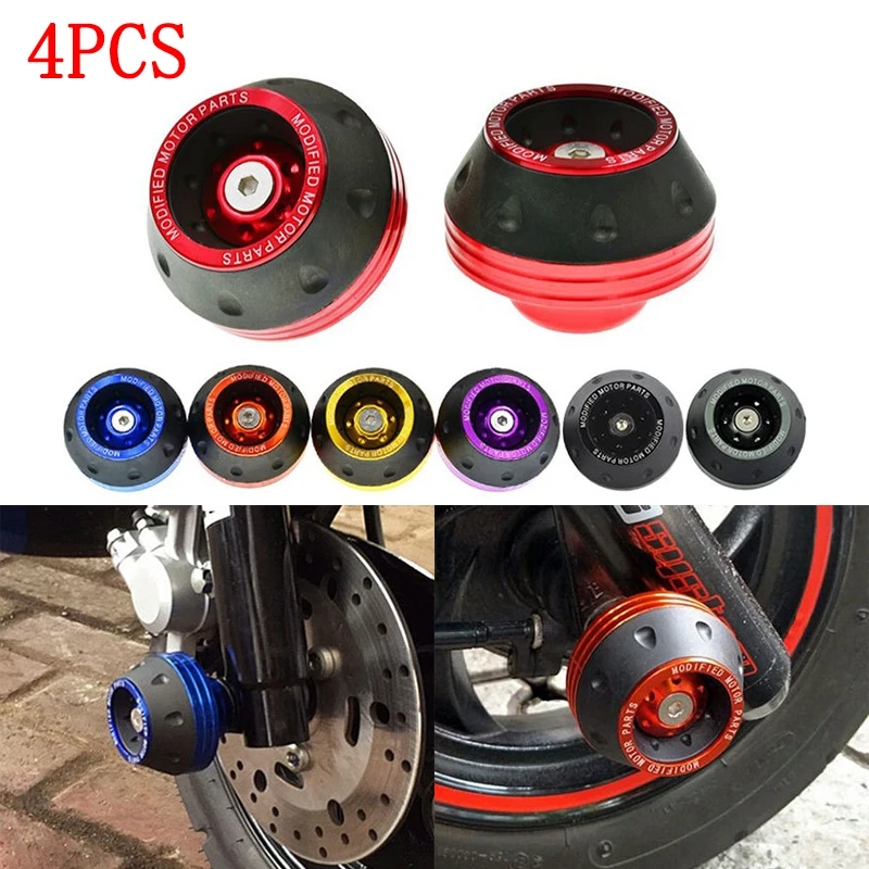 4PCS Universal Motorcycle Wheel Protection Crash Cups Colorful Motorbike Crash - £10.51 GBP+