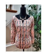 The Limited Women&#39;s Orange Polyester Round Neck Long Sleeve Top Blouse S... - $435.85 MXN