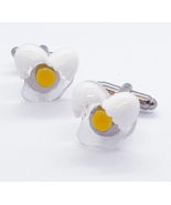 Unique BROKEN EGG CUFFLINKS handmade CHICEN miniature food CUFFS boxed GIFT - €9,96 EUR
