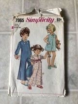 7965 Simplicity Vintage Childs Pajamas, Pantsuit Sewing Pattern Sz. 6 - $12.91