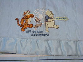 Disney Classic Pooh Tigger Kanga Off To See Adventure Cotton Blanket 40&quot; X 30&quot; - £15.15 GBP
