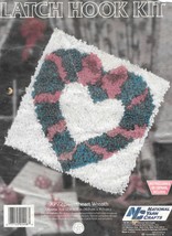 Vintage NYC 1980s Christmas Valentine Heart Latch Hook Kit Sweetheart Wreath  - £15.72 GBP