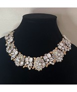 Statement Eye Candy Los Angeles AB Rhinestone Floral 18&quot; Adj Wide Necklace - $110.79 CAD