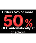 ALL ORDERS $25 OR MORE DISCOUNT 50% OFF AUTOMATICALLY AT CHECKOUT WITCH ... - $0.00 CAD
