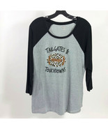 C EST 1946  Women&#39;s Gray Black Tailgates and Touchdowns 3/4 Sleeve Size M - £11.66 GBP