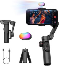 3-Axis Gimbal Stabilizer For Smartphone, Gimbal W/Rgb Magnetic Fill Light - £83.67 GBP