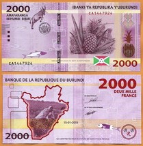 Burundi, 2015, UNC, 2000 2,000 Francs / Amafaranga, Banknote, Paper Bill... - $5.45