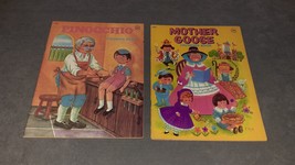 Pinocchio + Mother Goose Vintage Coloring Books Modern Promotions - $13.00