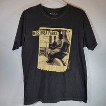 Rosa Parks Mens Shirt Medium Black Graphic Print Short Sleeve Casual Summer - $14.45
