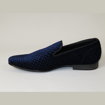 Men's Shoes Steve Madden Slip On Dress or Casual Velvet Lifted Navy Blue image 6