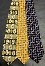 Robert Talbott Omaggio Lot 3 Men&#39;s 100% Silk Neckties (57&quot;x4&quot;) Handmade In Italy - $23.73